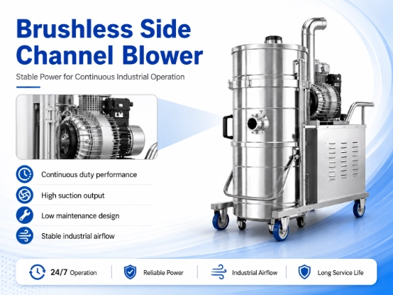 Detail picture 3 of ZY-G2 industrial vacuum cleaner, brushless side channel blower core motor display, 24/7 continuous operation high suction industrial dust extractor