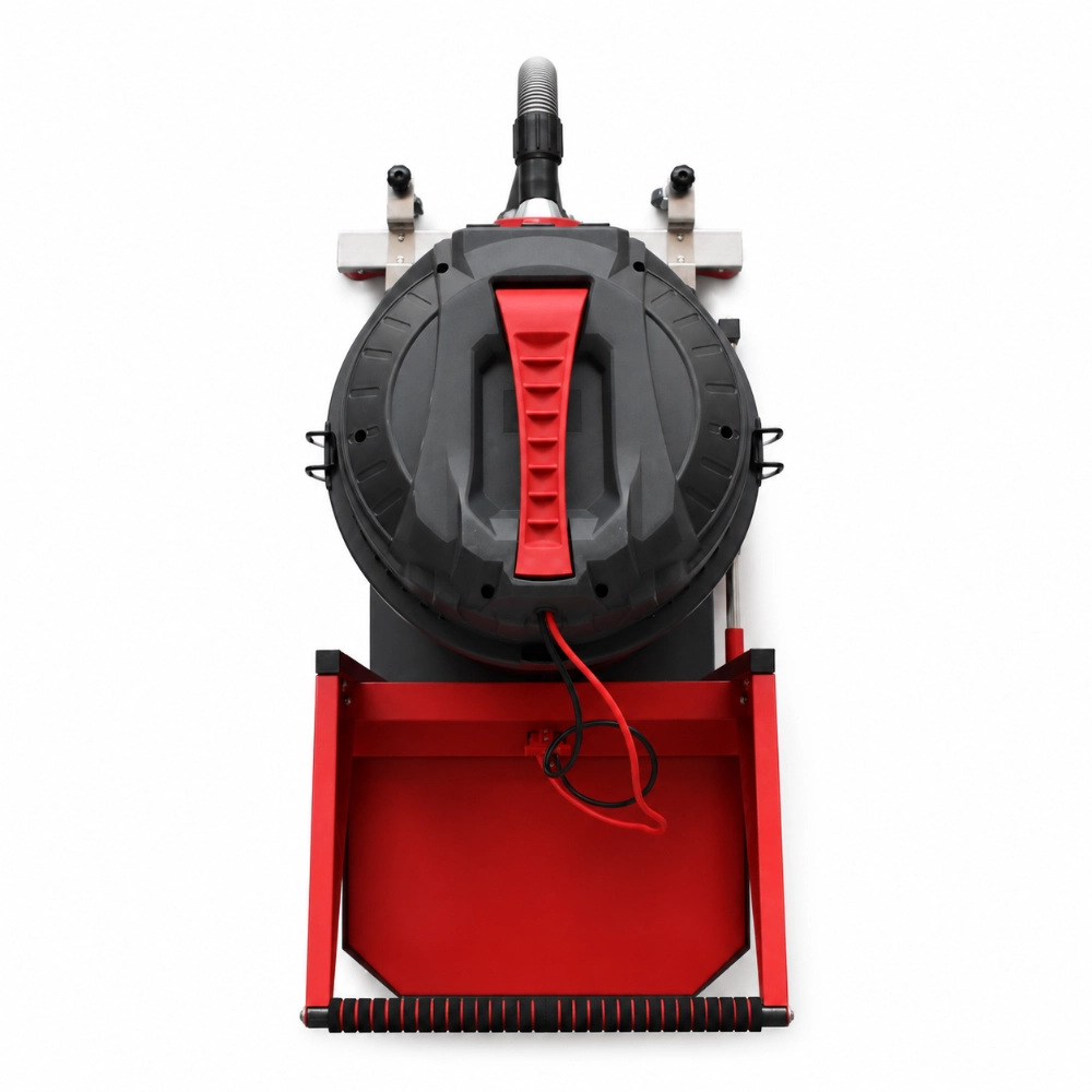 ZY-G3 industrial vacuum cleaner top-down view showing motor top cover, handle, hose and wheeled cart
