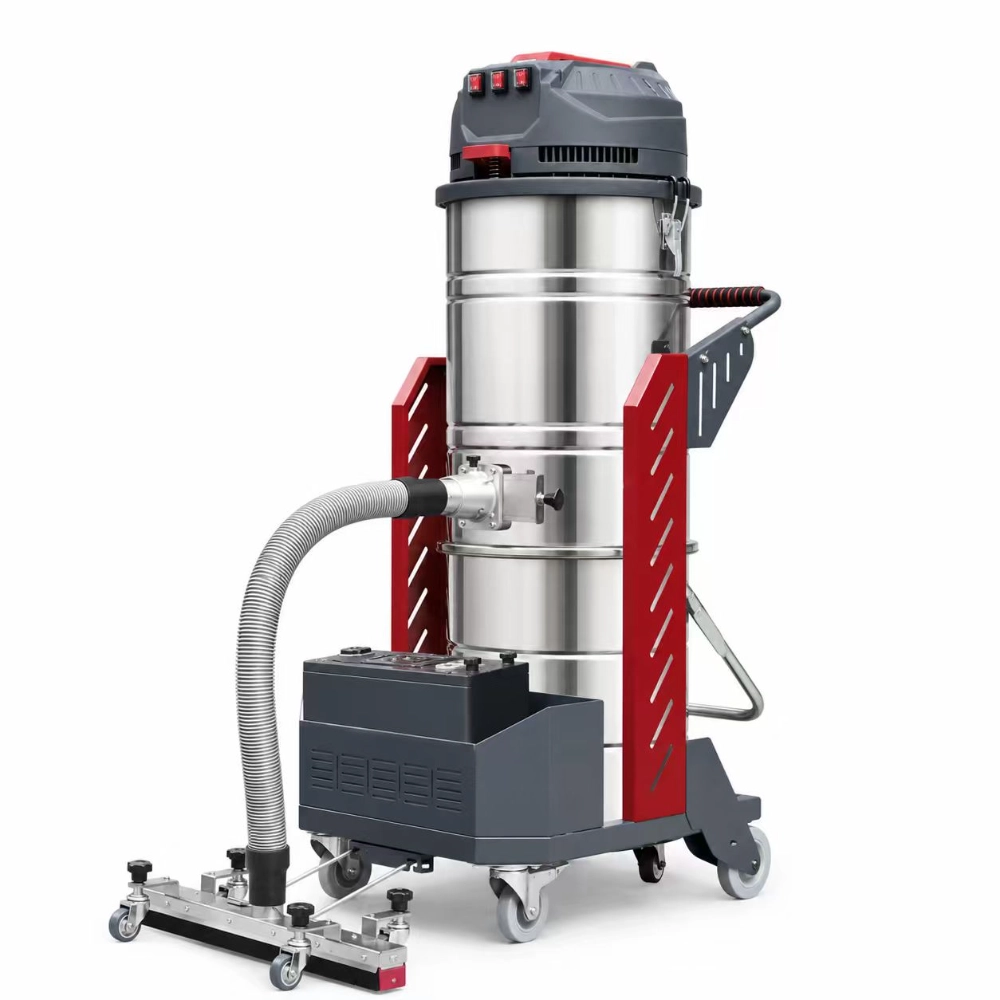 ZY-G5 wet and dry industrial vacuum cleaner with floor nozzle and wheeled cart