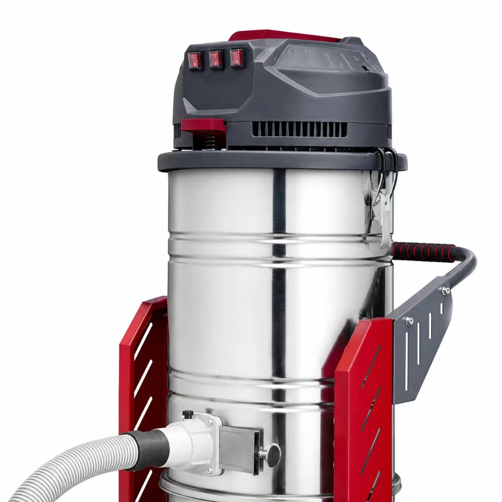 ZY-G5 wet and dry industrial vacuum cleaner triple motor top and control switches detail