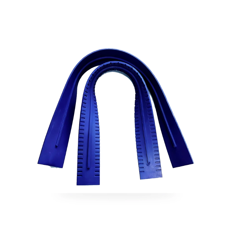 Dark blue urethane squeegee blade set, front and rear pair for automatic floor scrubber machine