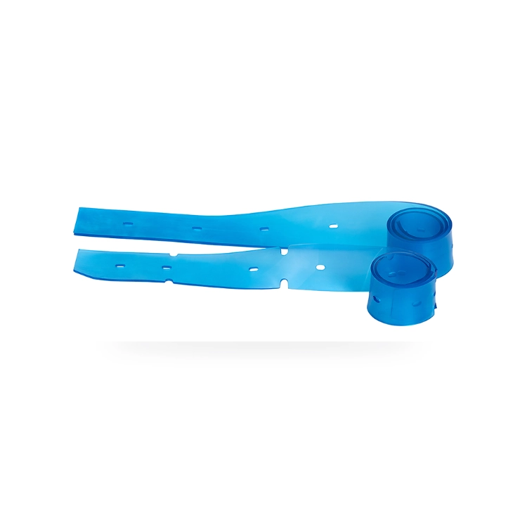 Dark blue urethane squeegee blade set, front and rear pair for automatic floor scrubber machine