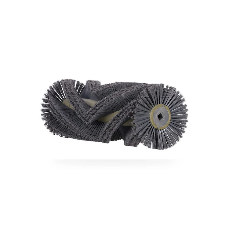 Sweeper roller brush with gray spiral filament and square bore gold core for municipal and industrial sweeping