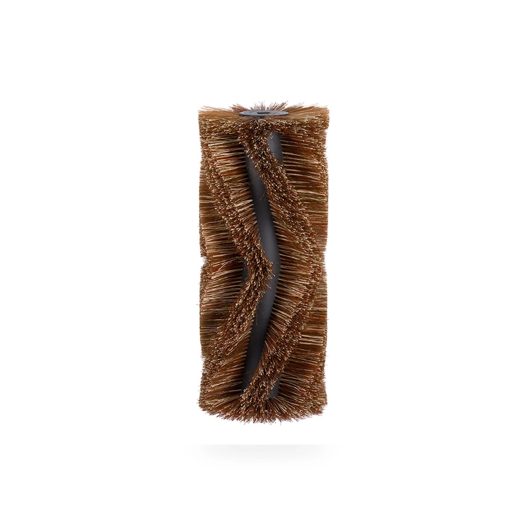 Heavy-duty sweeper cylindrical main brush with brown steel wire filament for aggressive industrial and winter sweeping