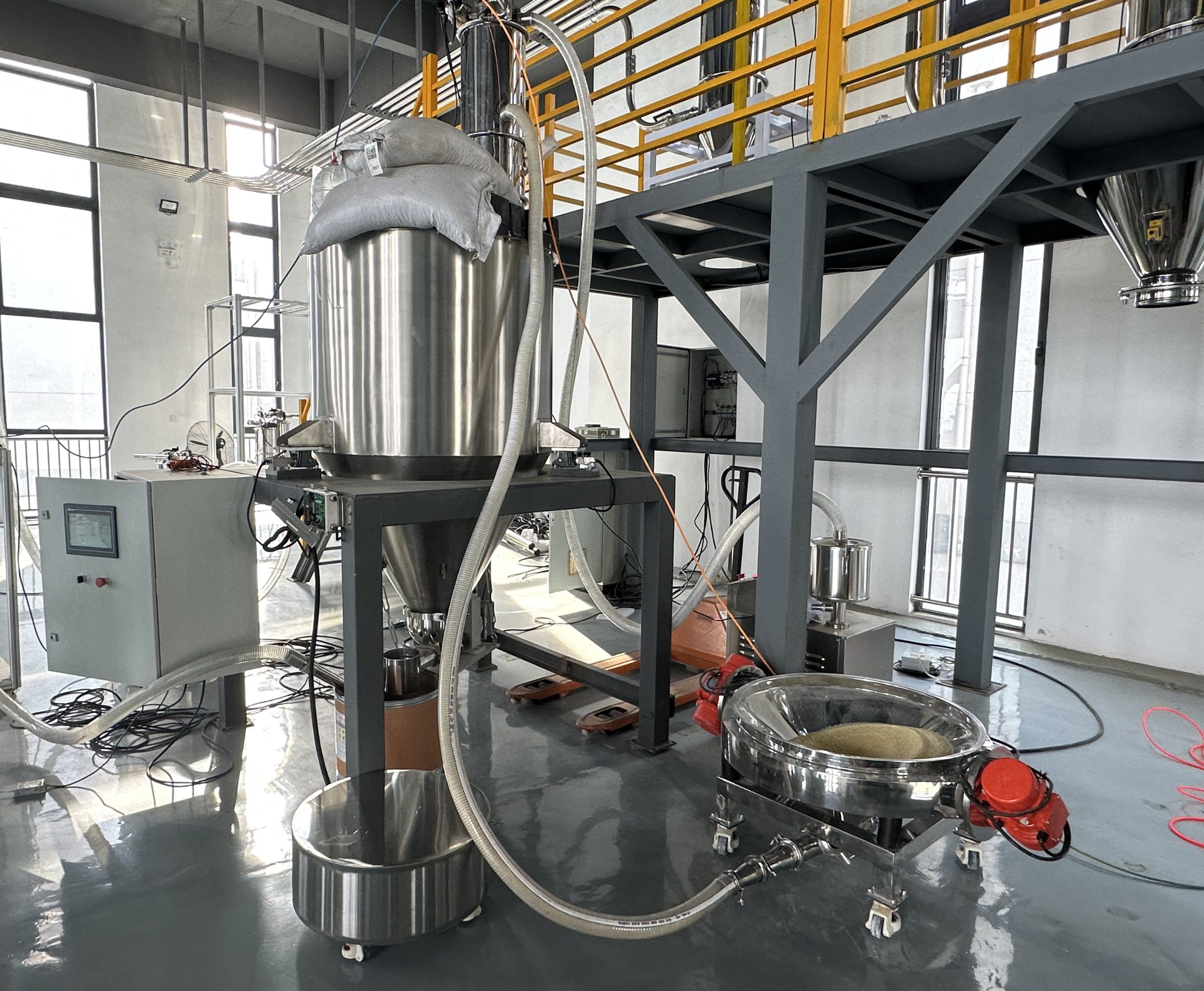 Food industry customer brought raw materials to Awesome to test the weighing and feeding of materials