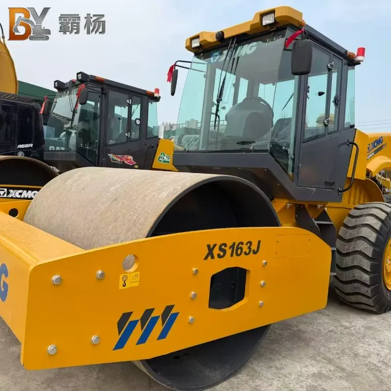Used XCMG XS163J Single Drum Vibratory Road Roller For Sale Heavy Road Construction Equipment