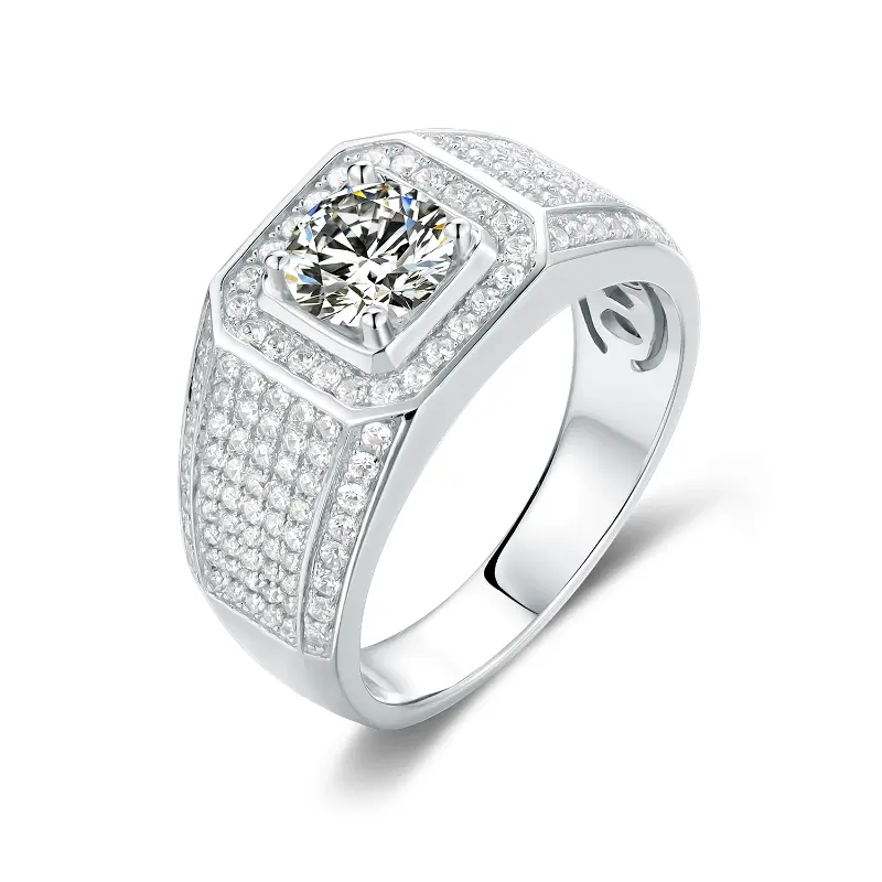 Full Diamond S925 solitaire moissanite ring