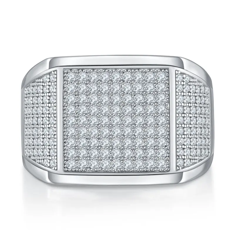Luxury inlaid S925 level d 1 carat moissanite ring