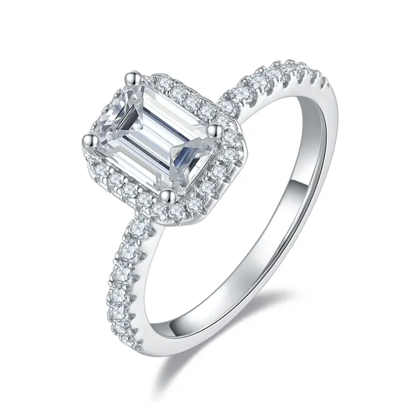 rectangle S925 moissanite ring