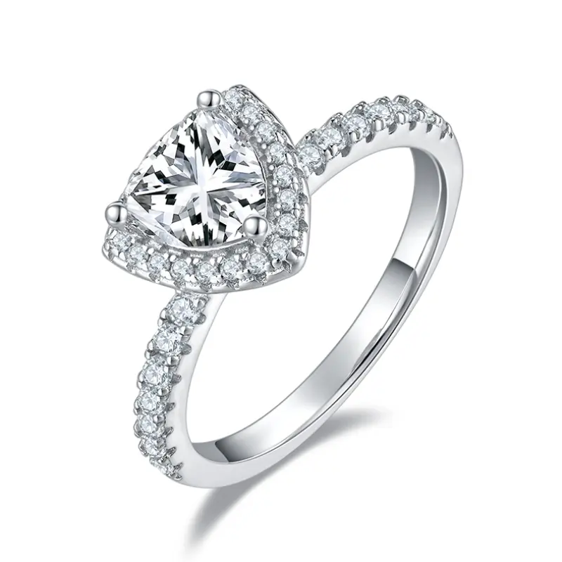 Luxury triangle S925 moissanite ring