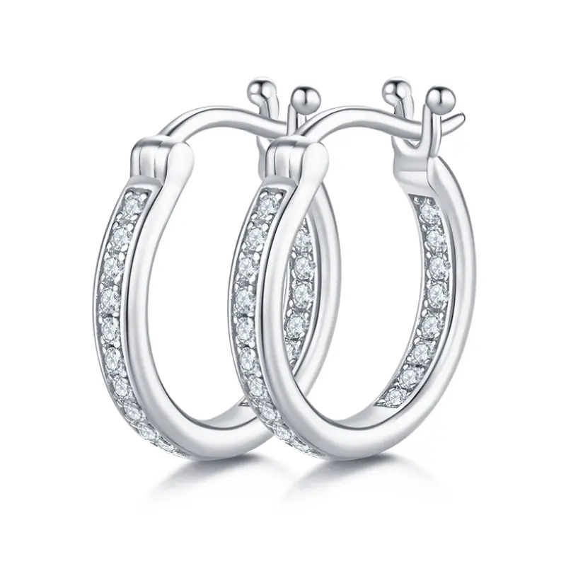 S925 d 0.30 carat single row moissanite earrings