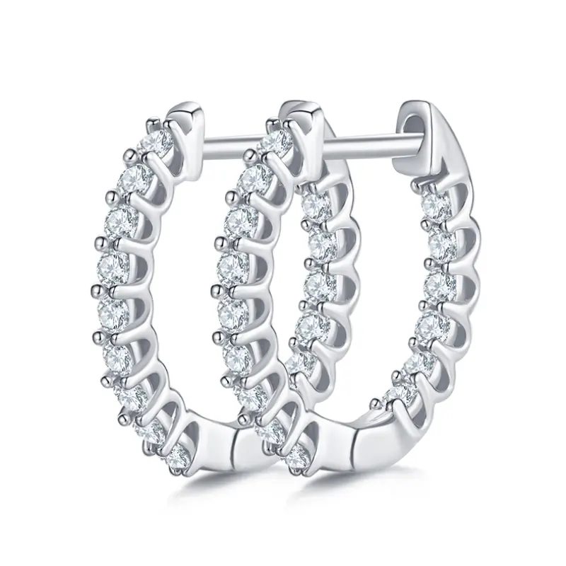 S925 d 0.45 carat single row moissanite earrings