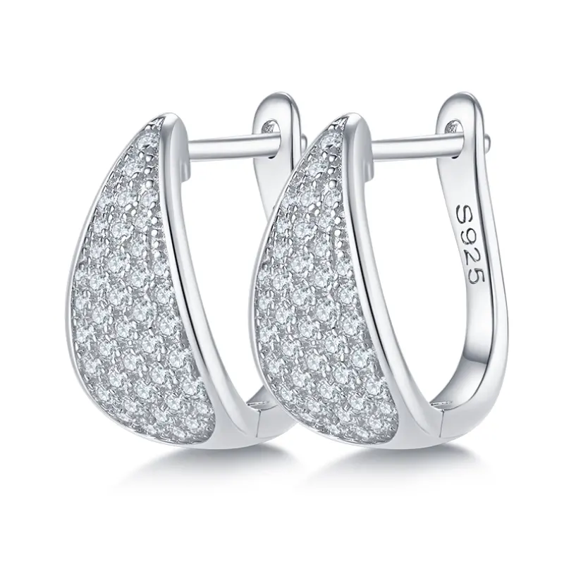 S925 d 0.57 carat five rows moissanite earrings