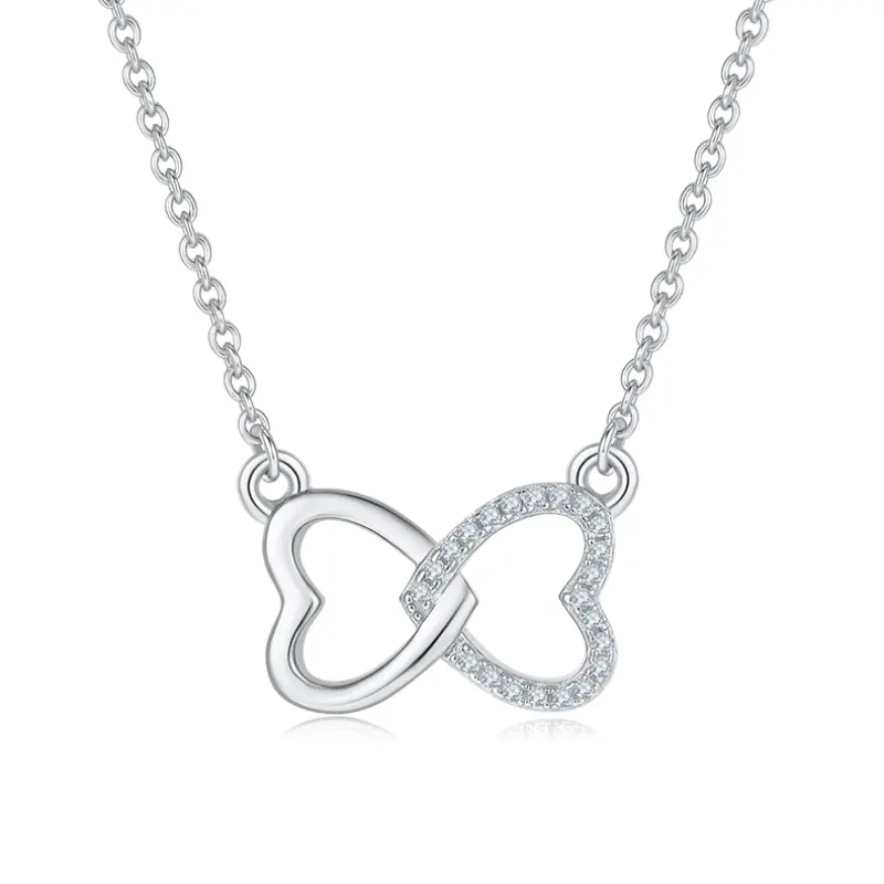 S925 heart Mobius Ring level d 0.10 carat moissanite necklace