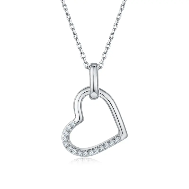 S925 heart Mobius Ring level d 0.10 carat moissanite necklace