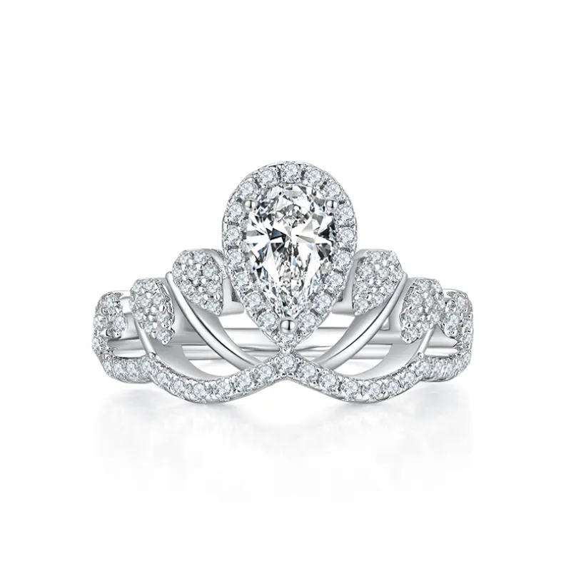 V queen Drop S925 moissanite ring