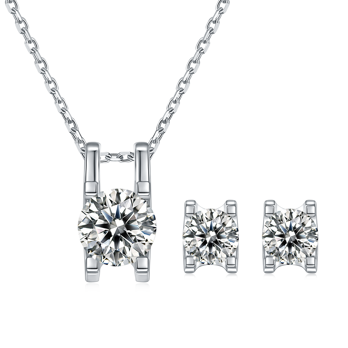 Classic Bullhead S925 Moissanite Set