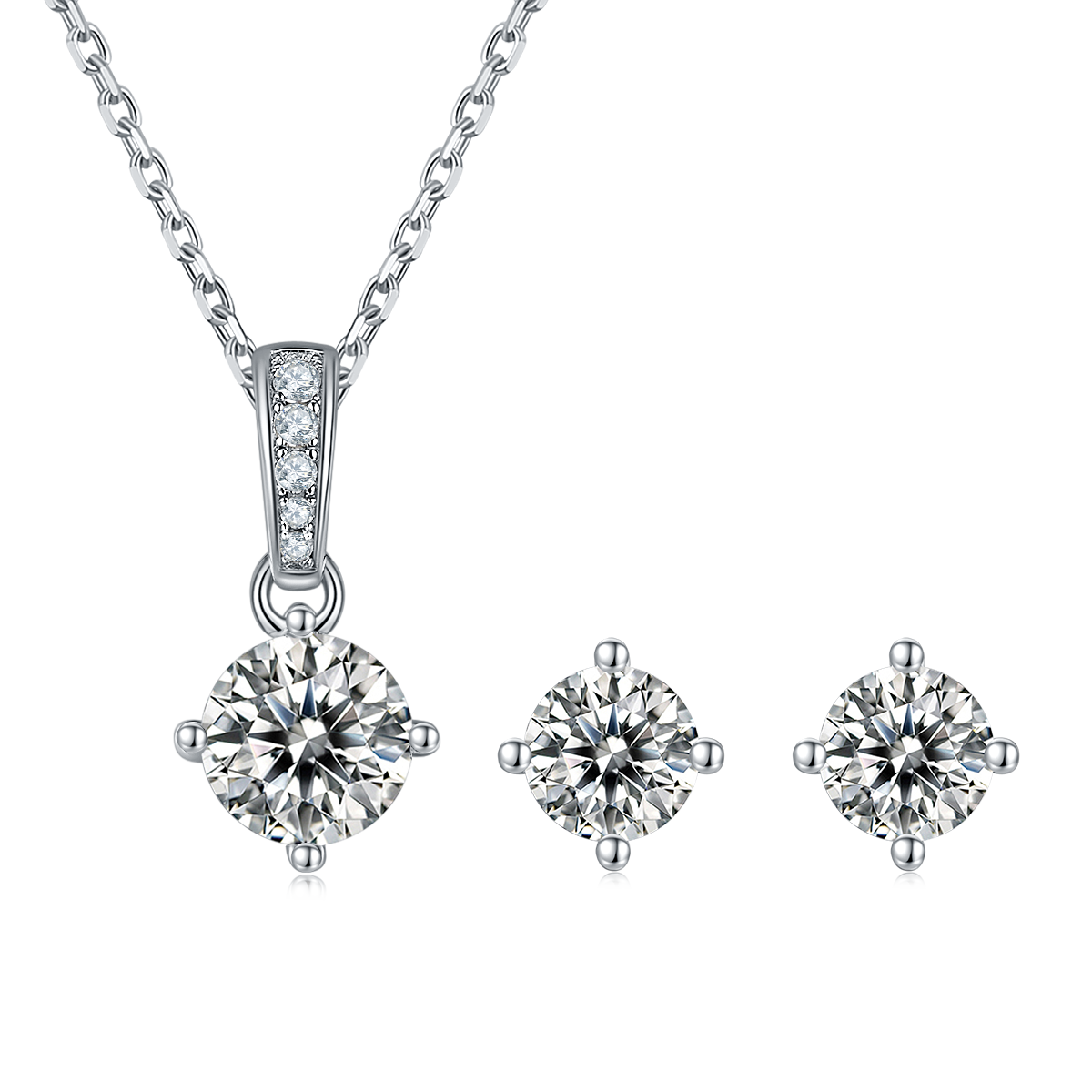 Classic Four Claw S925 Moissanite Set