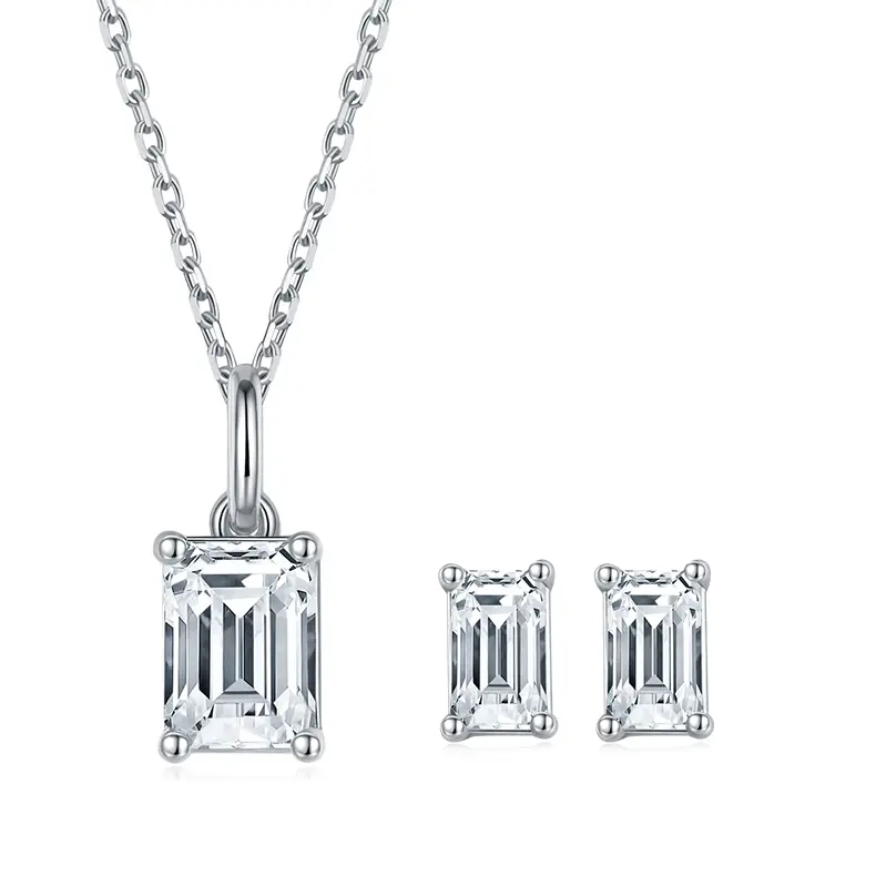 Classic Rectangle S925 Moissanite Set