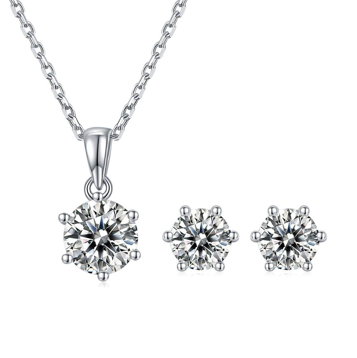 Classic Six Claws S925 Moissanite Set