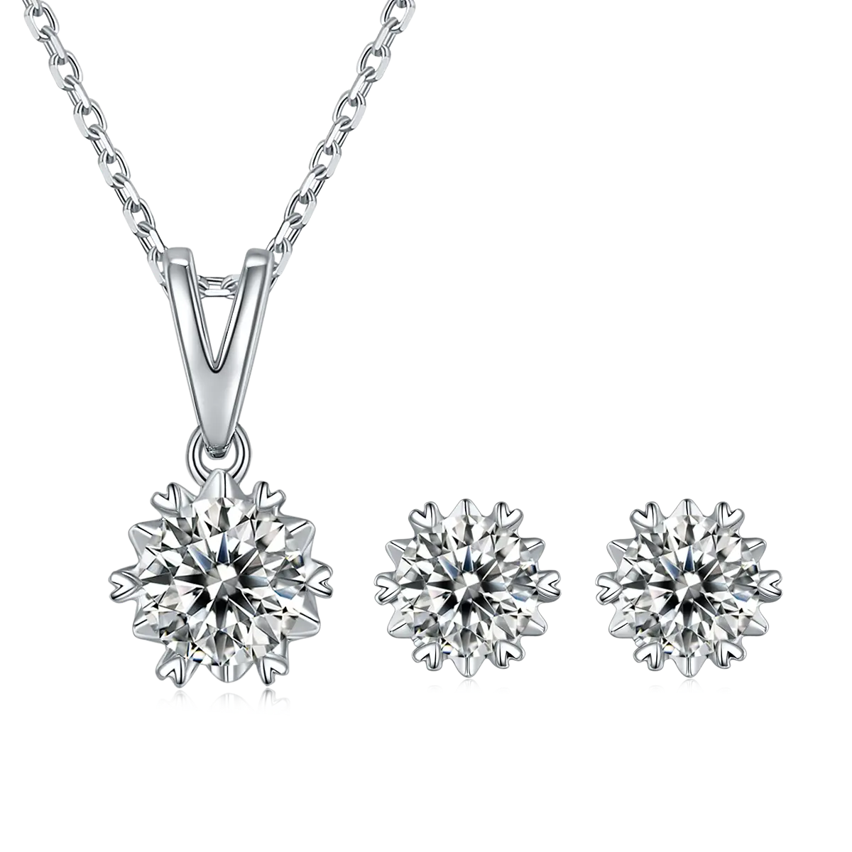 Classic Snowflake S925 Moissanite Set