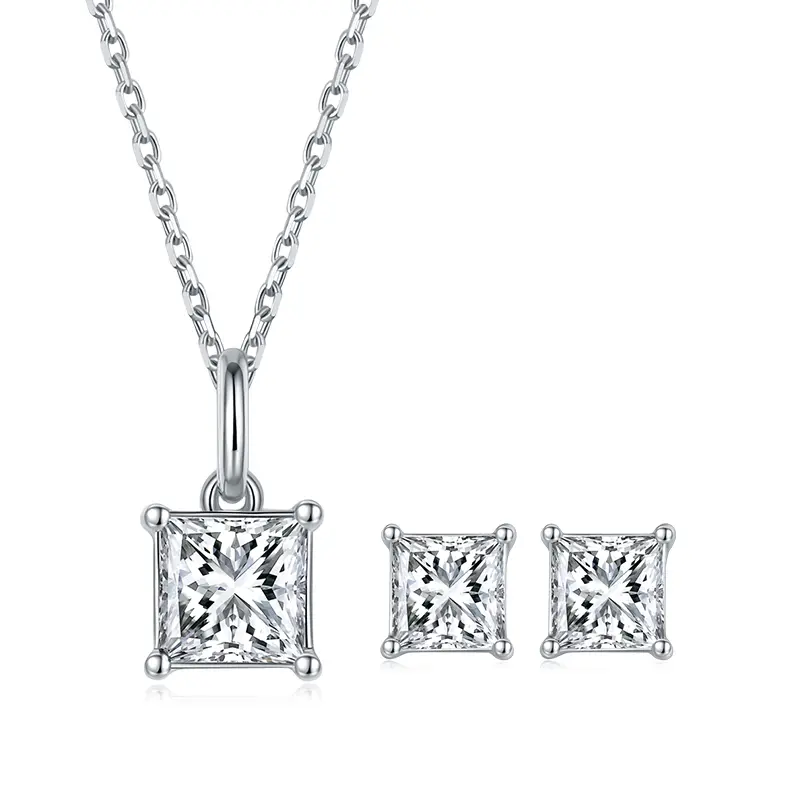 Classic-Square-S925-Moissanite-Set