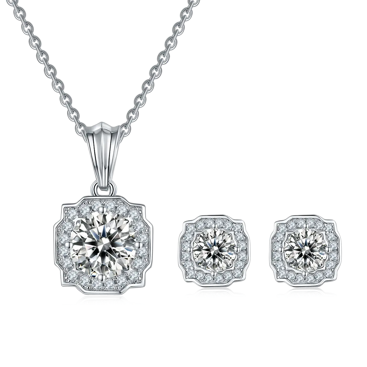 Fashion S925 Moissanite Square Bag Set