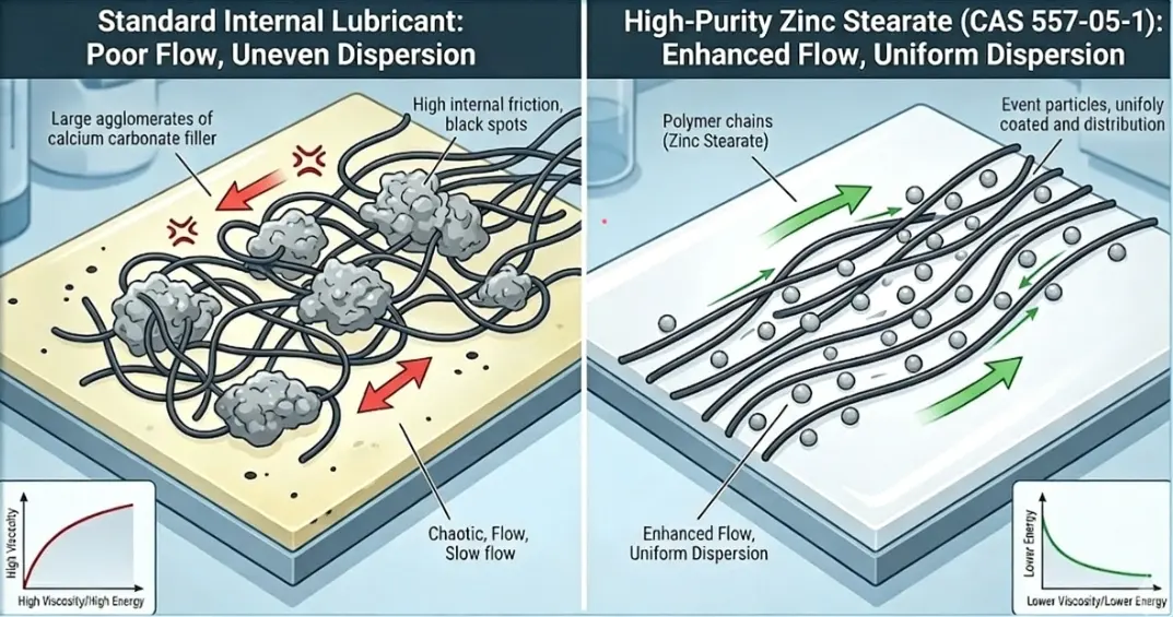 Lubricante interno para el procesamiento de plásticos: estearato de zinc