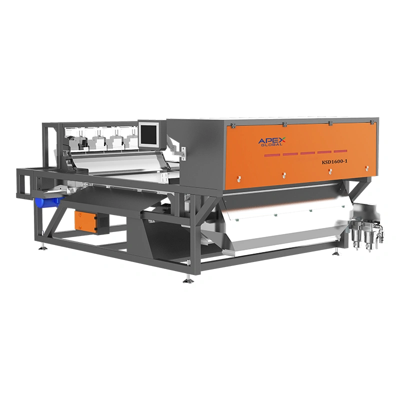 Machine de tri de minerais à bande lourde monocouche APEX KSD1600-1, trieuse de couleur de minéraux à double usage (sec et humide) pour le traitement et la purification de gros morceaux de quartz (3-10 cm), de minerai de lithium, de minerai de manganèse, de charbon et de minerai de terres rares ; équipement de tri pour le traitement industriel des minéraux