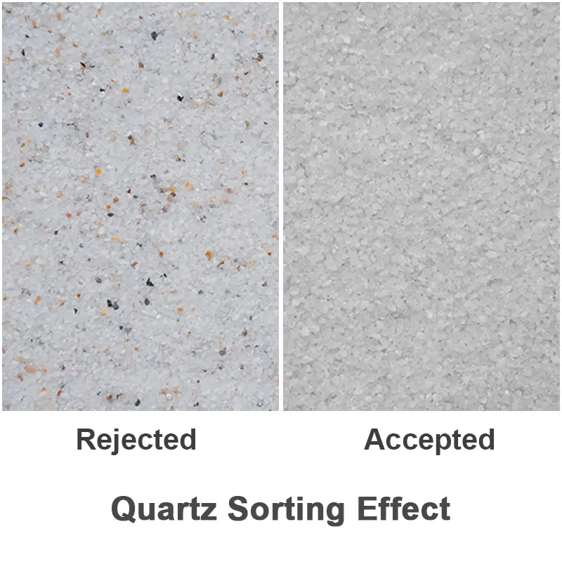 Quartz sand sorting finished output product comparison-Accepted vs Rejected