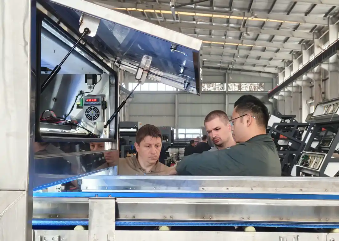 Russian Client Visits APEX Sorting Factory to Evaluate Belt‑type Sorting Machine for Chopped Fresh Vegetable Processing