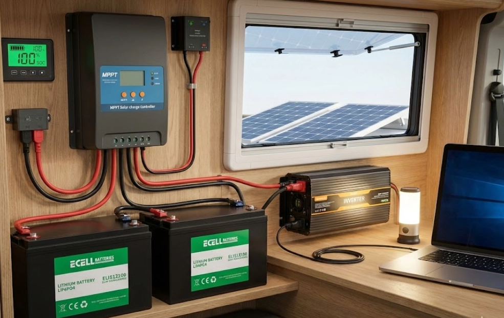Πώς να κατασκευάσετε μια εγκατάσταση ηλιακού συστήματος υψηλής απόδοσης με μπαταρίες LiFePO₄ 12,8V 100Ah: Ένας πλήρης οδηγός για τροχόσπιτα και διαβίωση εκτός δικτύου