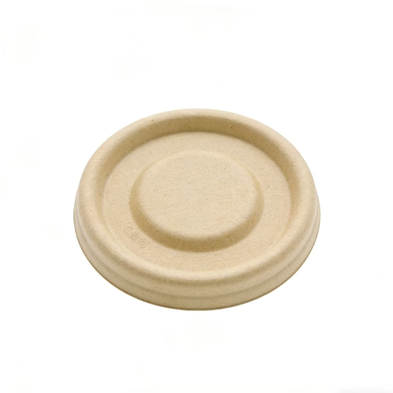 Couvercle jetable en canne à sucre pour pot à sauce