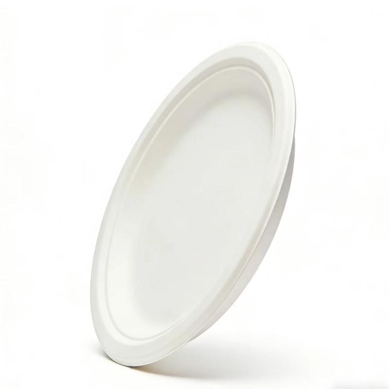 plato redondo desechable de bagazo