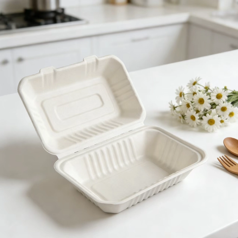 caja desechable de bagazo para hamburguesas2