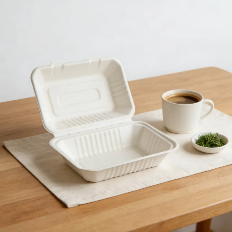 caja desechable de bagazo para hamburguesas3