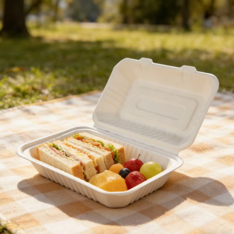 caja desechable de bagazo para hamburguesas 4