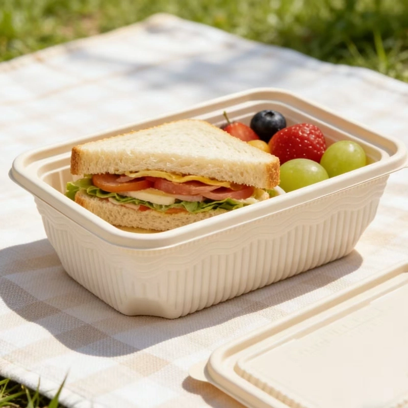 Boîte à lunch carrée en pla 1000 ml