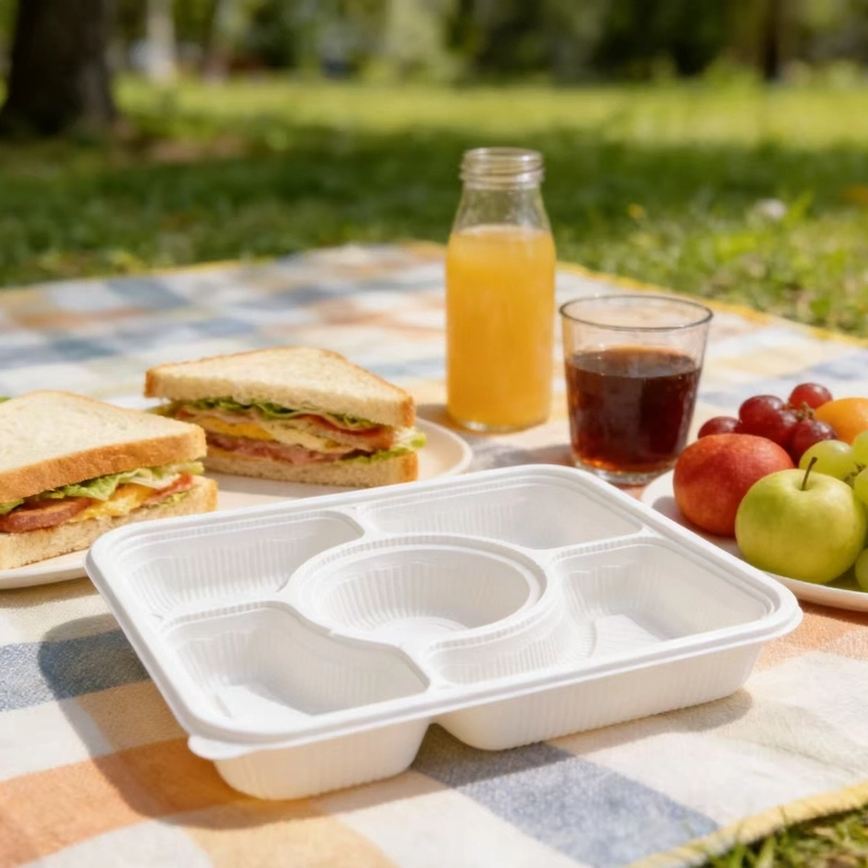 1500ml pla 5-compartment lunch box5