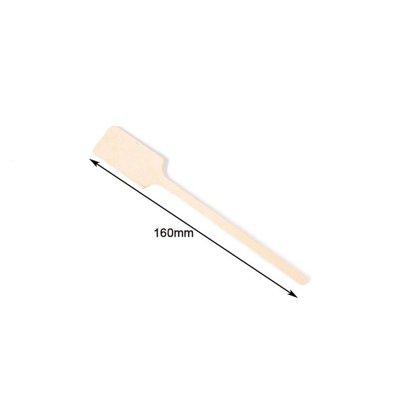 agitador de café desechable de madera con forma de remo