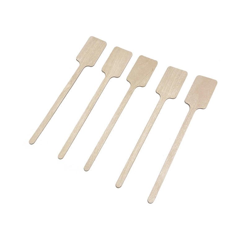 disposable oar-shaped wooden coffee stirrer-2
