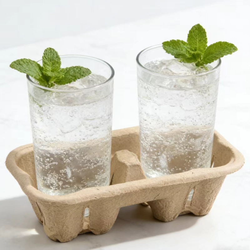 High type 2-Cell paper pulp cup holder1