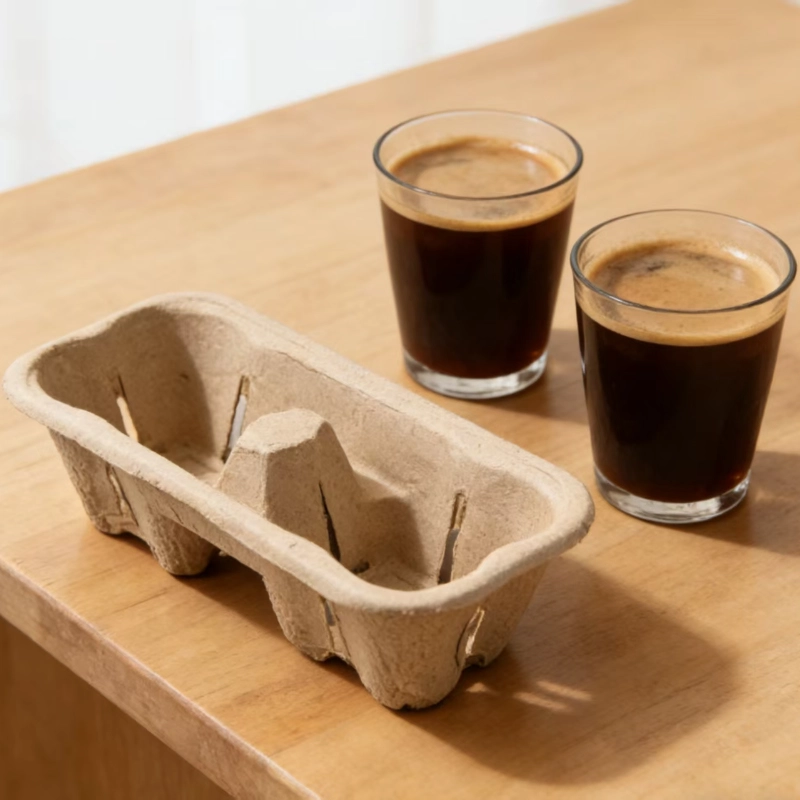High type 2-Cell paper pulp cup holder2
