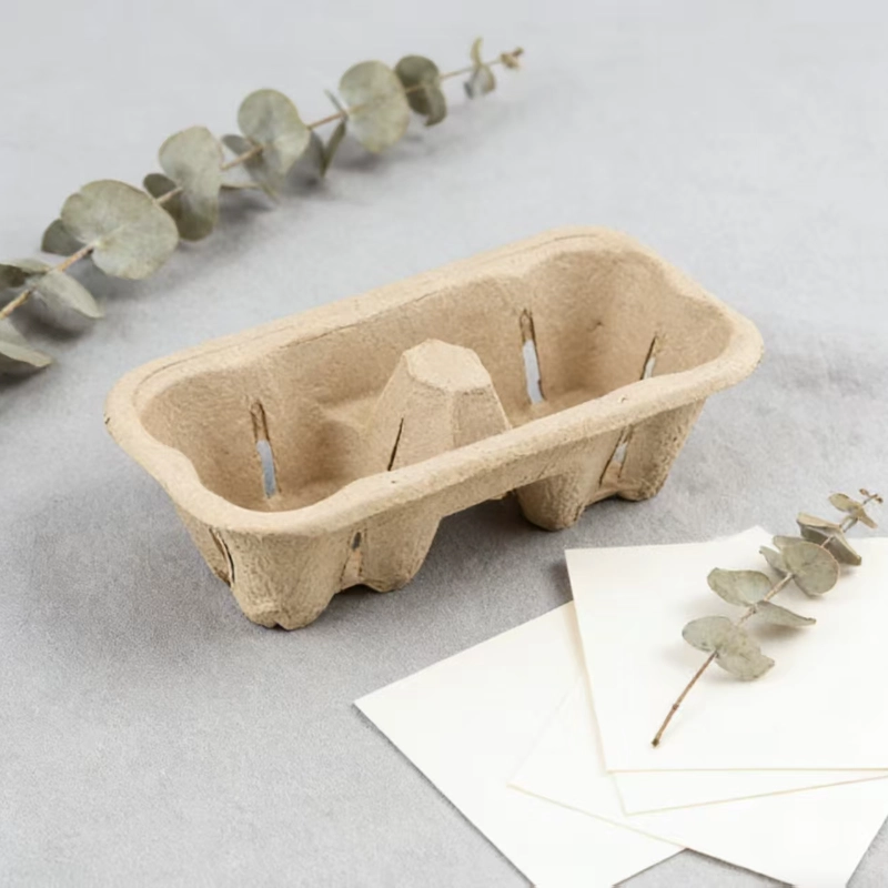 High type 2-Cell paper pulp cup holder5