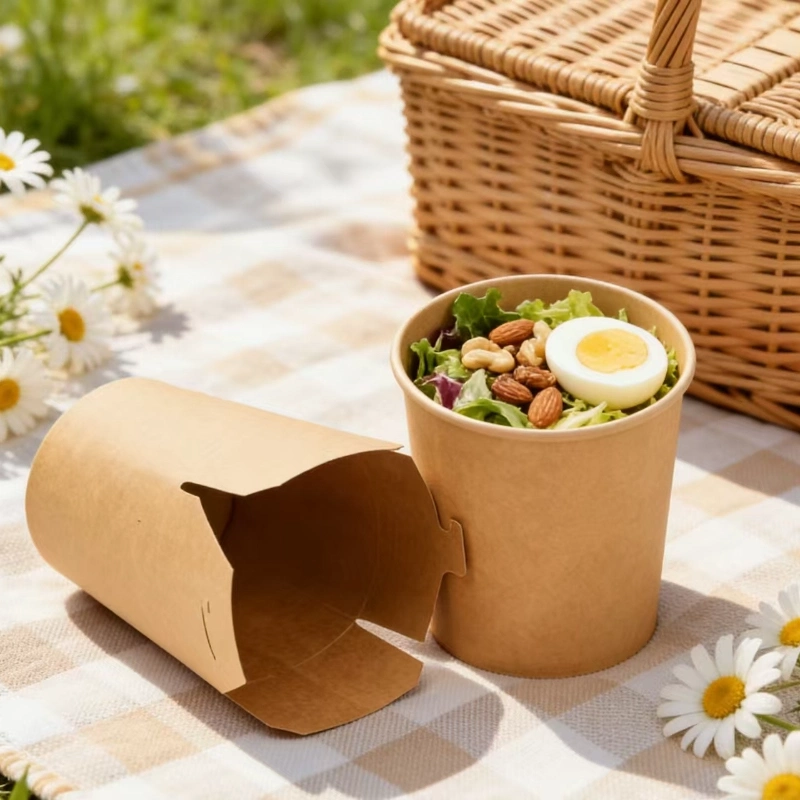 disposable kraft paper round bottom noodle box6