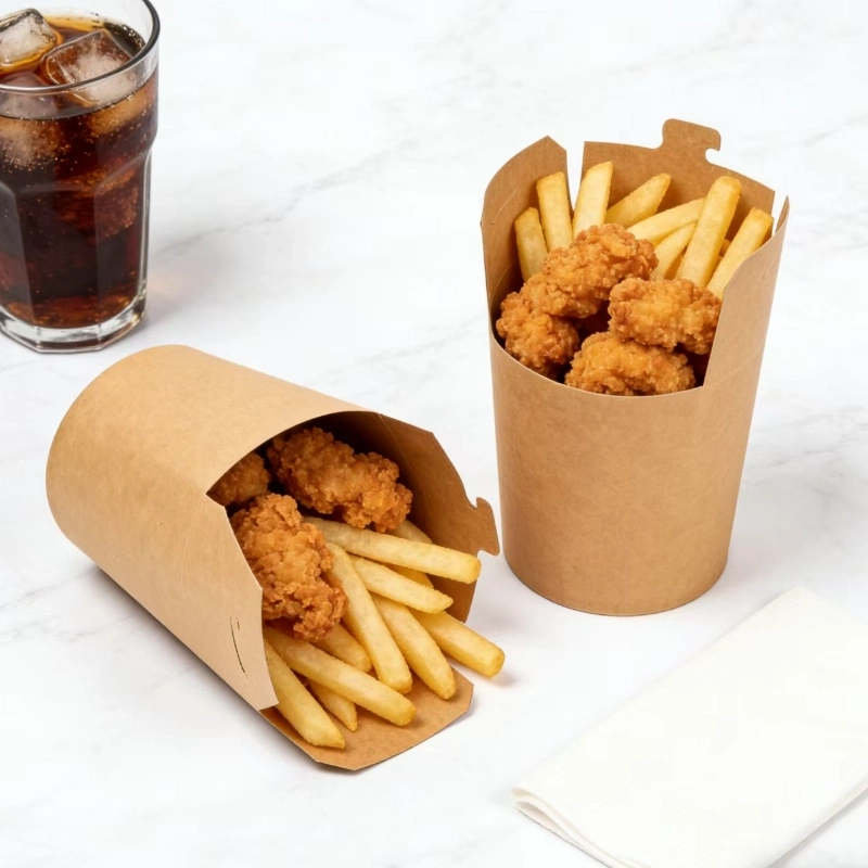 disposable kraft paper round bottom noodle box7