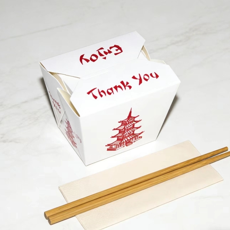 disposable paper square bottom noodle box5