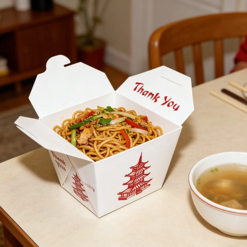 disposable paper square bottom noodle box7