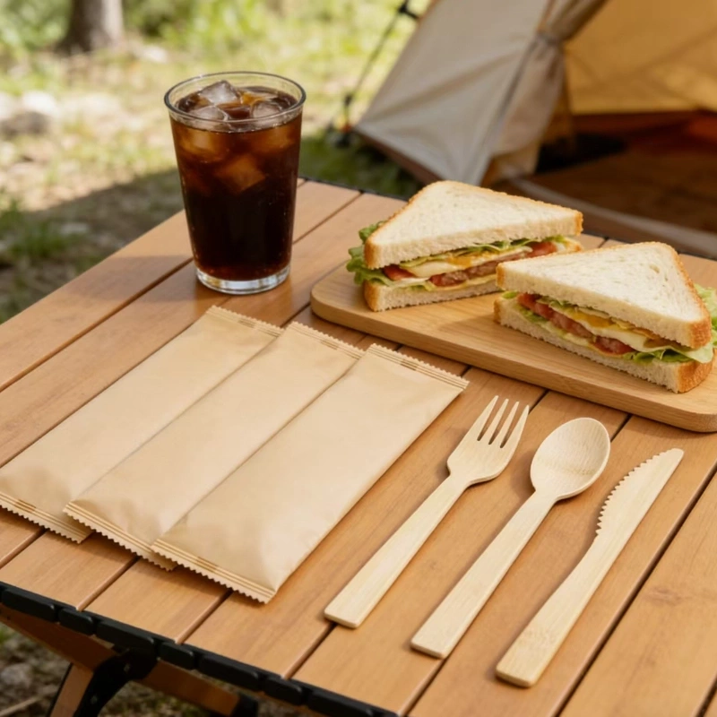 disposable bamboo cutlery set