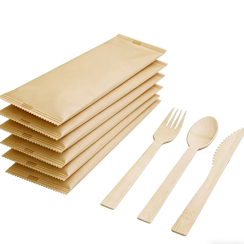 disposable bamboo cutlery set